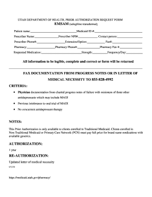 Utah Medicaid Prior Authorization Request Form