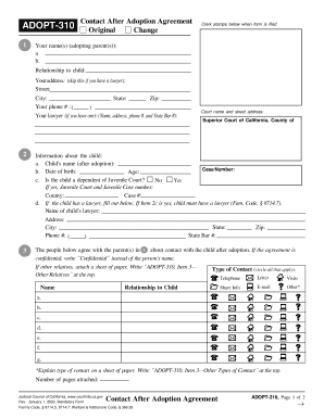 California Contact After Adoption Agreement