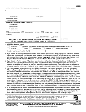 Notice of Filing Inventory and Appraisal