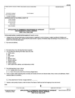 California Child Abuse or Neglect Affidavit Form