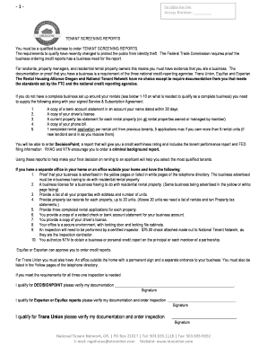 Tenant Screening Report Application
