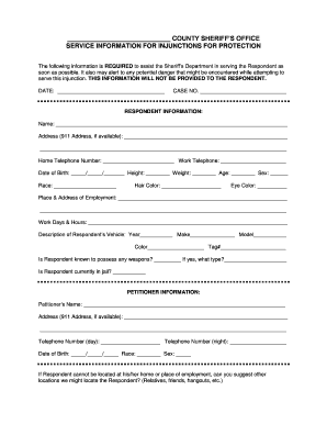 Florida Petition for Injunction Against Dating Violence
