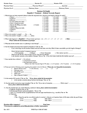 Hepatitis C Treatment Medical Necessity Request