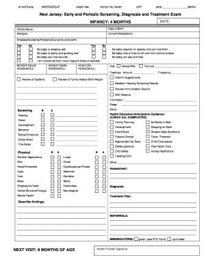 New Jersey Early and Periodic Screening Diagnosis and Treatment Exam