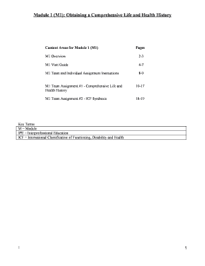 Comprehensive Life and Health History Form