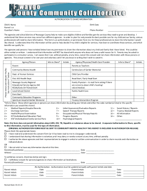 Authorization to Share Information