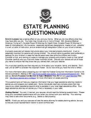 Estate Planning Questionnaire