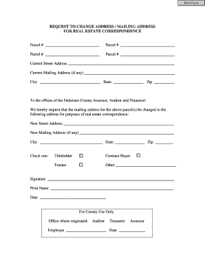 Request to Change Address for Real Estate Correspondence