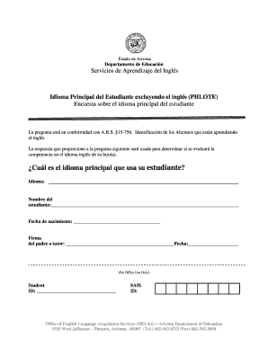 Encuesta sobre el idioma principal del estudiante
