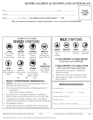 Food Allergy Action Plan