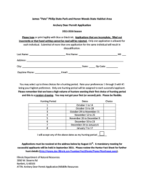 Illinois Archery Deer Permit Application