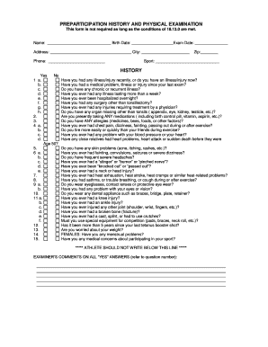 Preparticipation History and Physical Examination