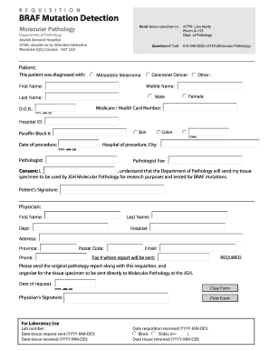 BRAF Mutation Detection Request Form