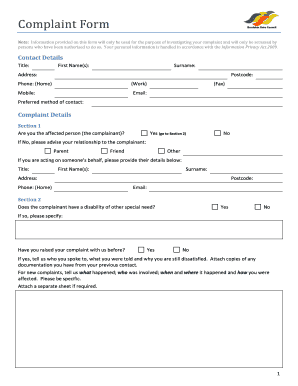 Complaint Form
