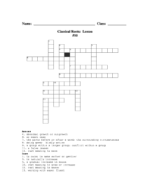 Classical Roots Vocabulary Worksheet