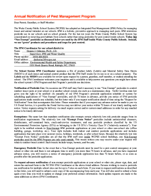 Wake County Pest Management Notification Form