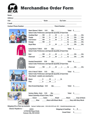 Merchandise Order Form