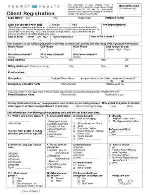 Fenway Health Patient Registration and Consent Form