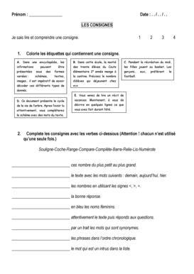 Feuille de travail de compréhension de lecture en français