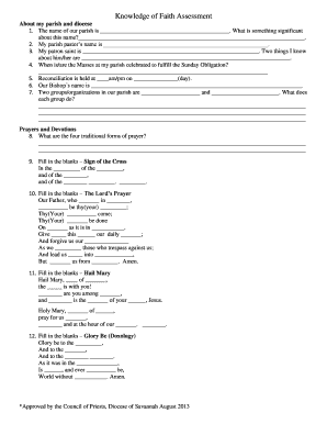 Knowledge of Faith Assessment - bdiosavorgb