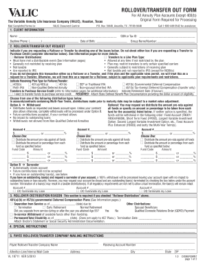 VALIC Rollover/Transfer Out Form