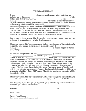 Video Image Release Form