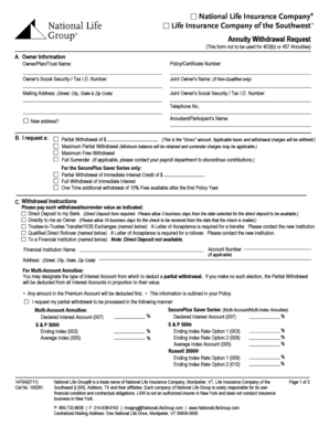 Annuity Withdrawal Request Form