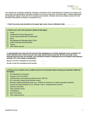 WorkWell NC Survey