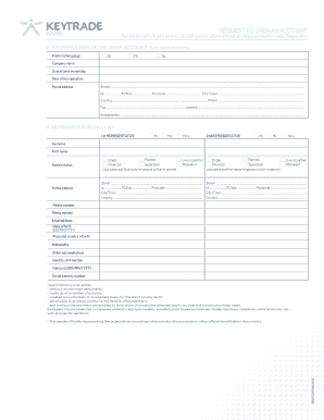 Request to Open an Account for Joint Tenancy