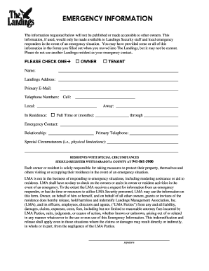 Emergency Information Form