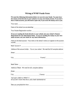 WMF Funds Wiring Form