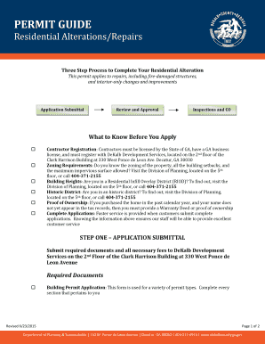 Residential Alteration Permit Application