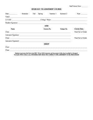 Request to Add/Drop Course Form