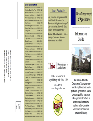 Ohio Department of Agriculture Programs Information Contact Form