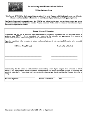 FERPA Release Form for Financial Aid