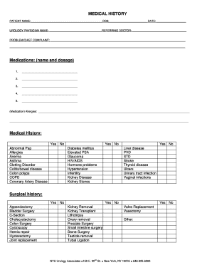 Medical History Form