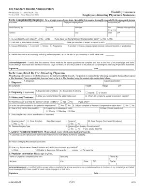 Disability Insurance Claim Form