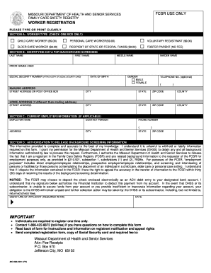 Missouri Family Care Safety Registry Worker Registration