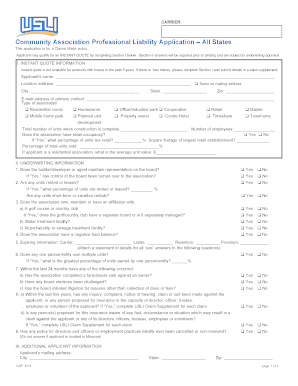 Community Association Professional Liability Application