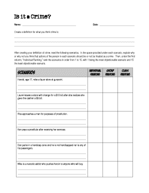 Crime Definition and Scenario Analysis Form