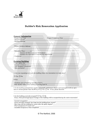 Builder's Risk Renovation Application