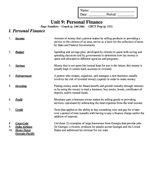 Personal Finance Activity Worksheet Answers Networks - Fill Online,  Printable, Fillable, Blank | pdfFiller