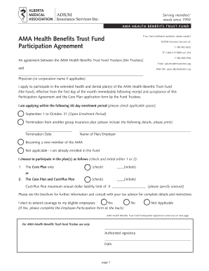 AMA Health Benefits Trust Fund Participation Agreement