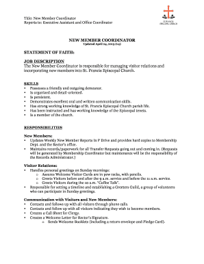 Fillable Online Title New Member Coordinator Fax Email Print - pdfFiller