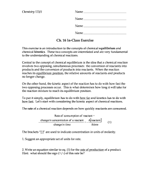 Chemistry 123 In-Class Exercise