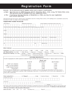 AARC Congress Registration Form