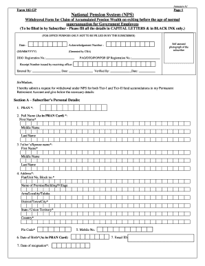 NPS Withdrawal Form for Government Employees