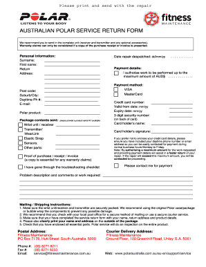 Australian Polar Service Return Form