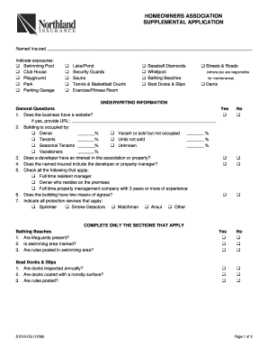 Homeowners Association Supplemental Application