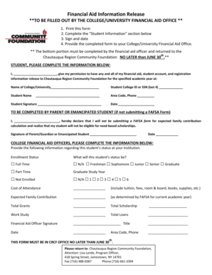 Financial Aid Information Release Form
